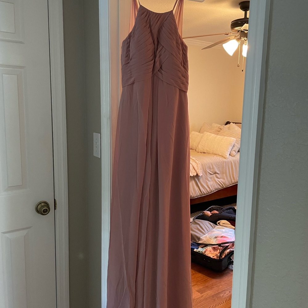 Azazie ginger bridesmaid dress in dusty rose